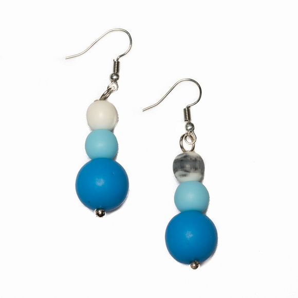 Double Drop Resin Ball Earrings