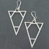 Triangle Earrings In Silver Plate - Flamingo Boutique