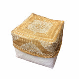 White Henna Rattan Box