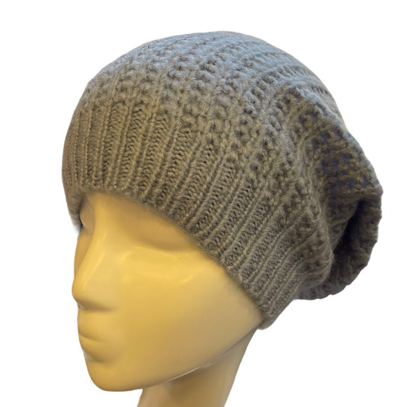 Simple Knit Hat With Tie Back