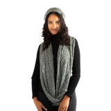 Grey Popcorn Knit Hat With Button