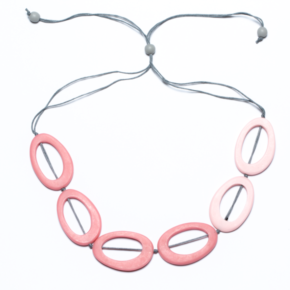 Resin Two Tone Hoop Necklace