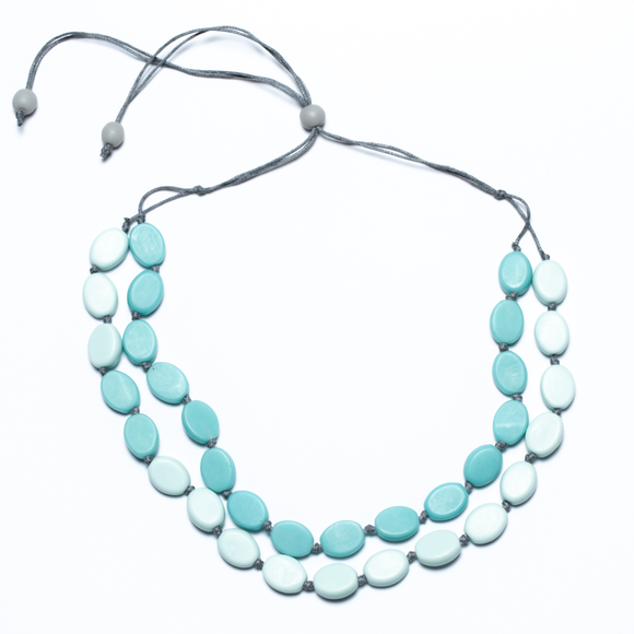 Resin Double Strand Two Tone Necklace