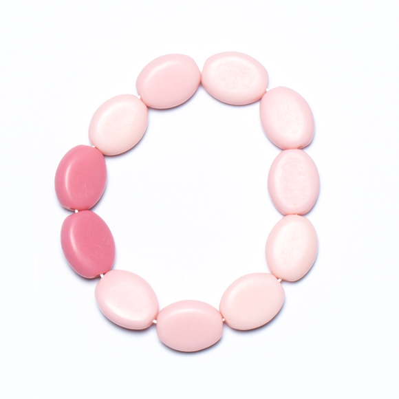 Resin Two Tone Elasticated Bracelet