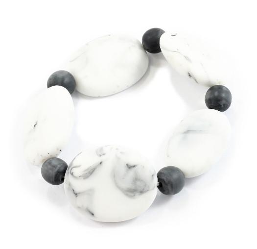 Stone Grey Resin Pebble Bracelet - Flamingo Boutique