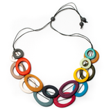 Double Strand Multi Colour Resin Hoop Necklace