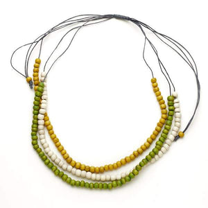 Triple Strand Wooden Necklace