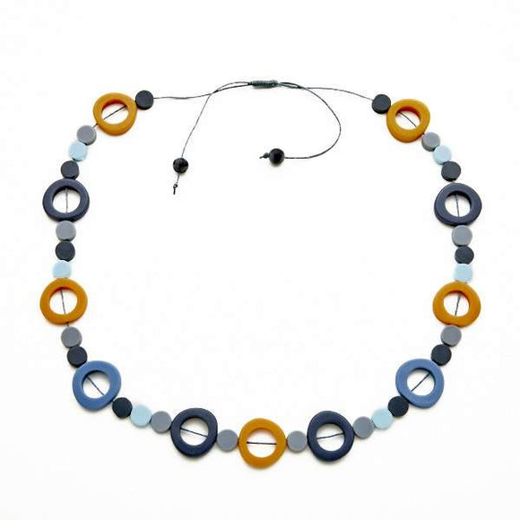 Long Resin Hoop and Disc Necklace - Flamingo Boutique
