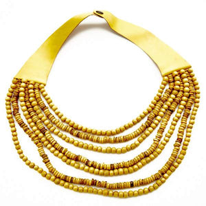 Multi Strand Wooden Bead Necklace