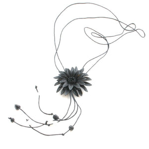 Leather Flower Necklace