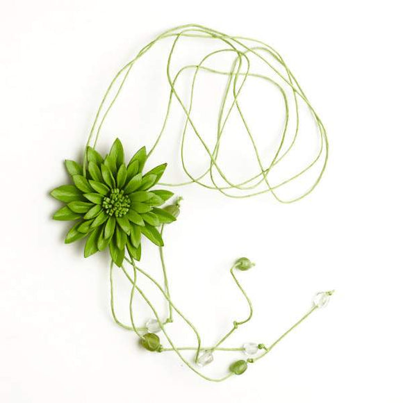 Leather Flower Necklace - Flamingo Boutique