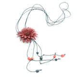 Leather Flower Necklace