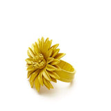 Leather Flower Ring - Flamingo Boutique