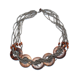 Multi Strand Necklace With Wooden Rings