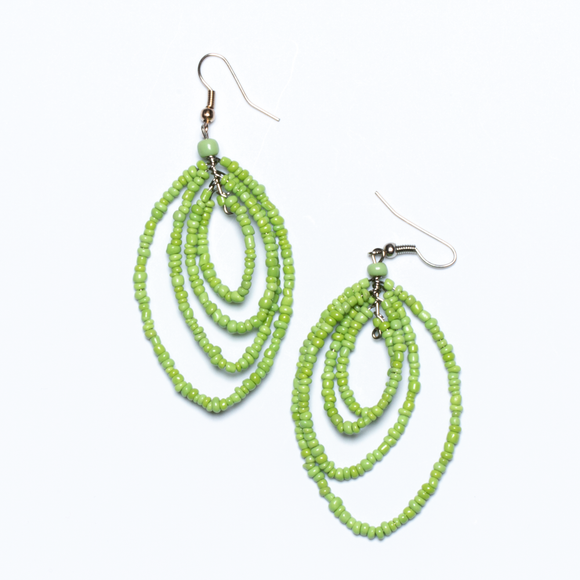 Multi Oval Beaded Hoop Earring
