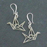 Origami Bird Earrings In Silver Plate - Flamingo Boutique