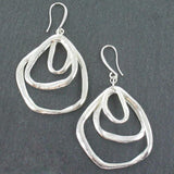 Triple Ring Earrings In Silver Plate - Flamingo Boutique