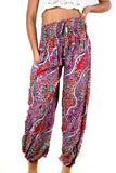 Red & Pink Paisley Print Bali Pants - Flamingo Boutique