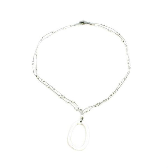Oval Hoop Necklace - Flamingo Boutique