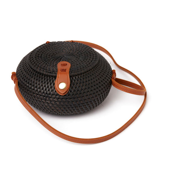 Domed Rattan Cantina Purse