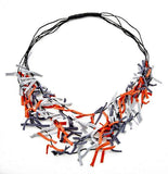 Multi Colour Fabric Tie Necklace - NB6901