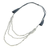 Triple Strand Crystal Bead Necklace - Flamingo Boutique