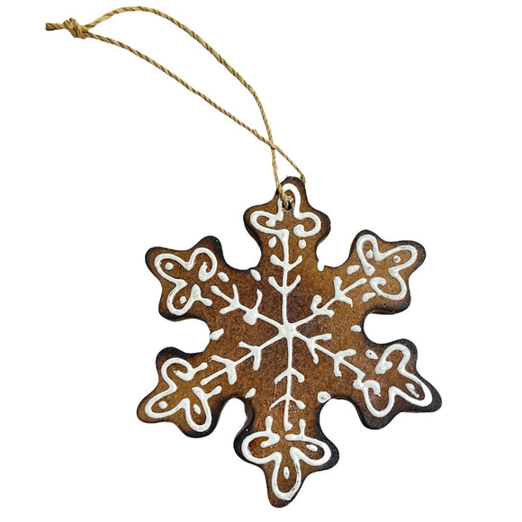 Snowflake Cookie Wooden Tree Decoration