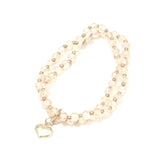 Double Strand Crystal Bracelet With Heart Charm