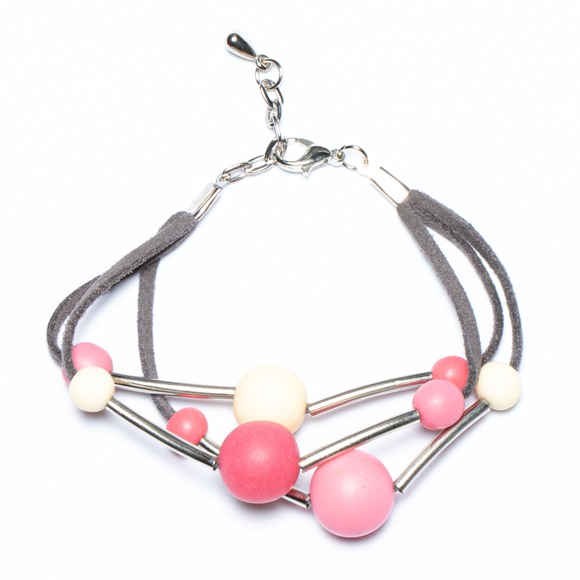 Triple Strand Resin Ball Bracelet