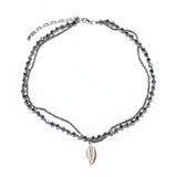 Double Strand Crystal Bead Necklace With Charms
