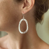 Oval Earrings In Silver Plate