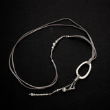 Silver Plate Oval Pendant Necklace On Suede