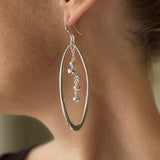Oval Earring With Drop Beads