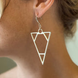 Triangle Earrings In Silver Plate