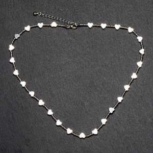 Short Heart Necklace In Silver Plate