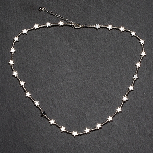 Short Star Necklace In Silver Plate