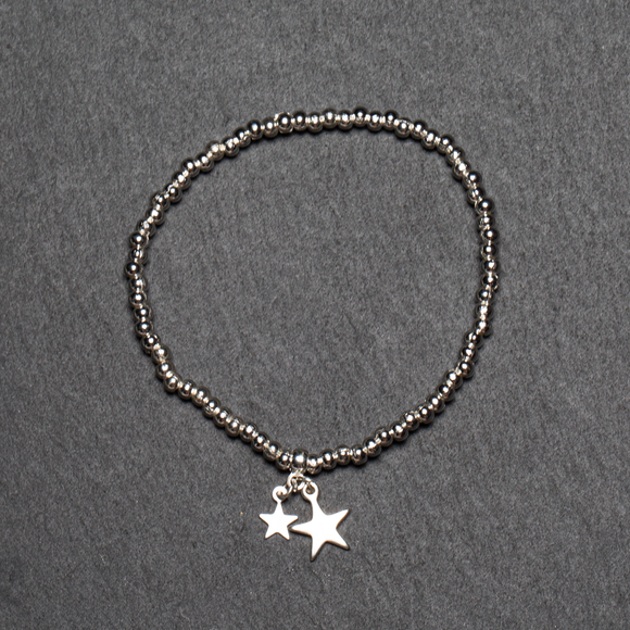 Star Charm Bracelet In Silver Plate