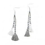 Double Tassel Crystal Drop Earring - Flamingo Boutique